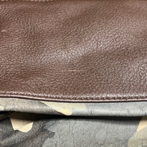 B Makowsky Kimberly Camo Green Brown Leather Shoulder Bag Hobo Large - Picture 16 of 16